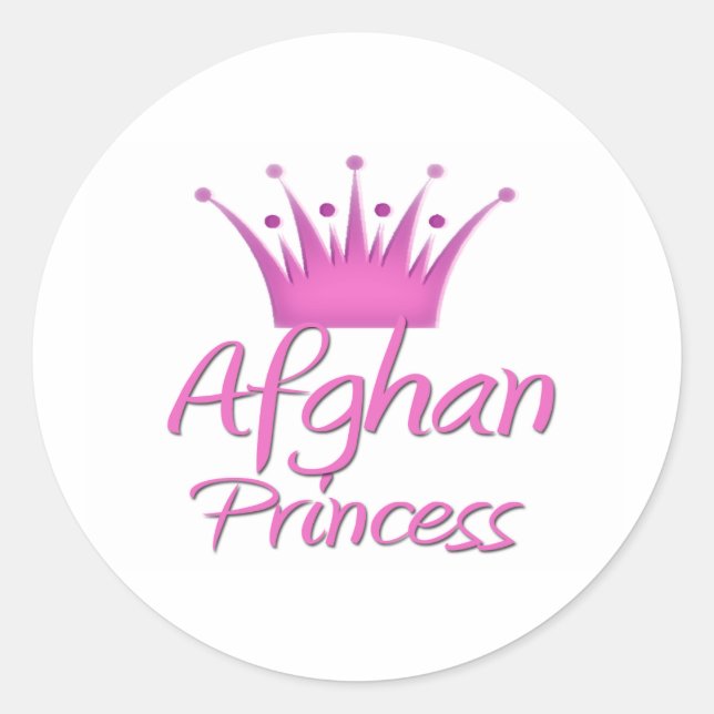 Afghan Princess Classic Round Sticker (Front)