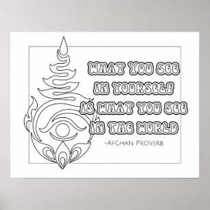 Afghan Proverb Colouring Poster