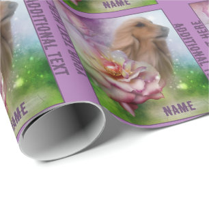 Afghan Roses Fantasy Dog Art Personalised Wrapping Paper
