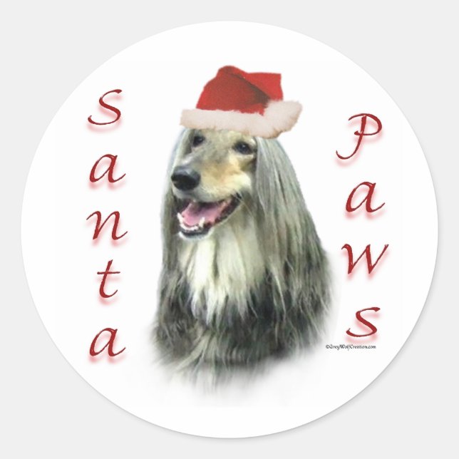 Afghan Santa Paws Sticker (Front)