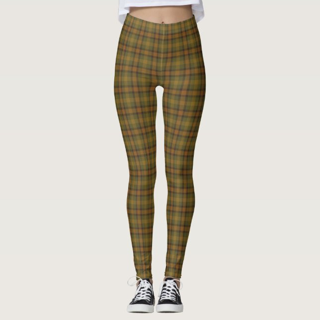 Afghan Tan Plaid Leggings (Front)