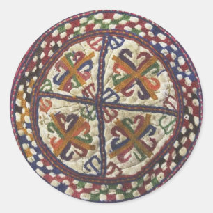 Afghan Tribal Embroidery: Top of the Hat Classic Round Sticker