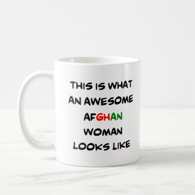 afghan woman, awesome coffee mug (Left)