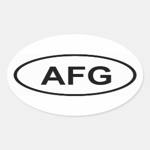Afghanistan "AFG" Oval Sticker