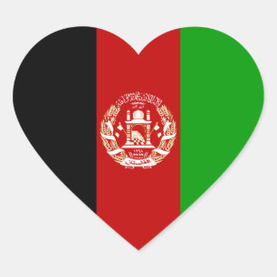 Afghanistan/Afghan/Afghani Heart Flag Heart Sticker