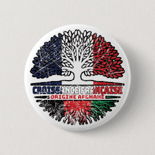 Afghanistan Afghan French France Tree Roots Flag 6 Cm Round Badge