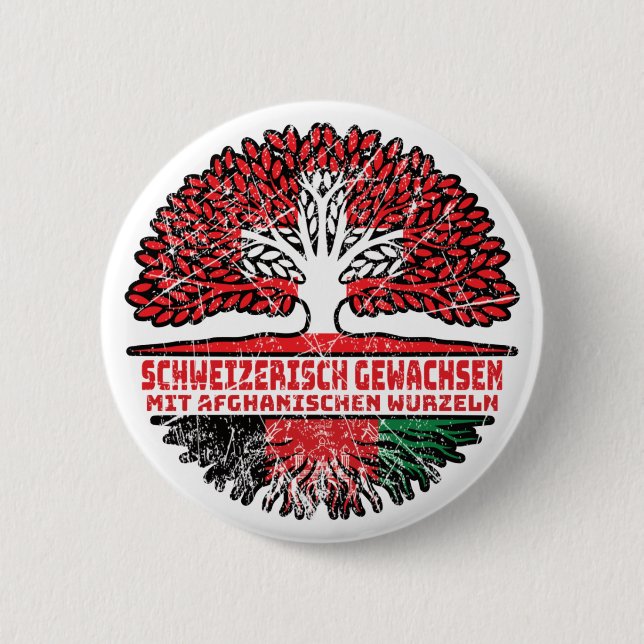 Afghanistan Afghanisch Schweizer Schweiz Baum 6 Cm Round Badge (Front)