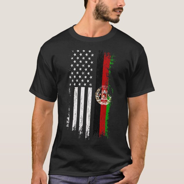 Afghanistan American Flag T-Shirt (Front)