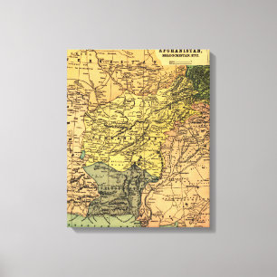 Afghanistan and Surrounding Countries Map Canvas Print