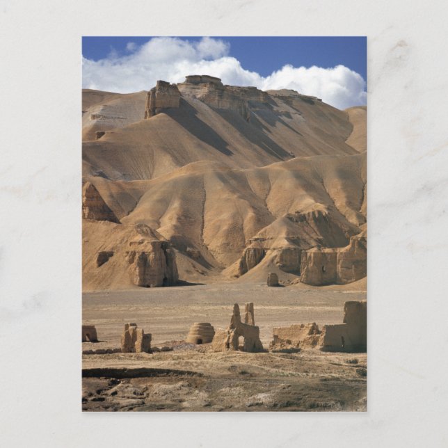 Afghanistan, Bamian Valley. Ancient earthen Postcard (Front)