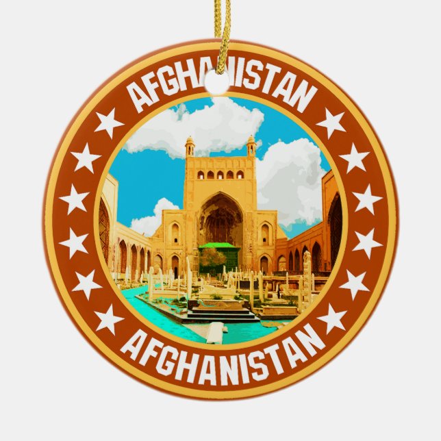 Afghanistan                                        ceramic tree decoration (Front)