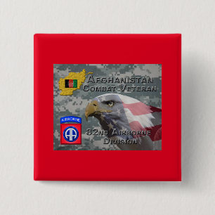 “Afghanistan Combat Veteran” - 82nd Airborne Divis 15 Cm Square Badge