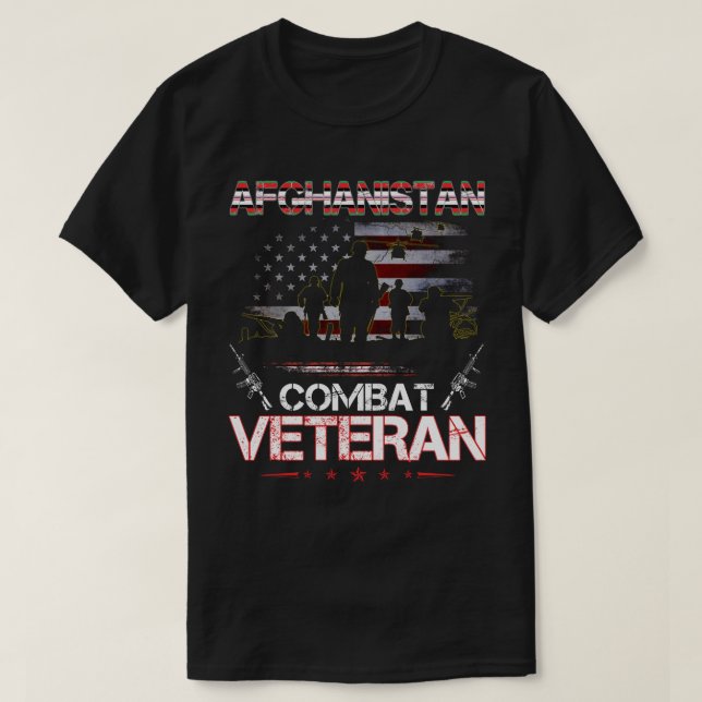 Afghanistan Combat Veteran Shirt US Veteran Milita (Design Front)