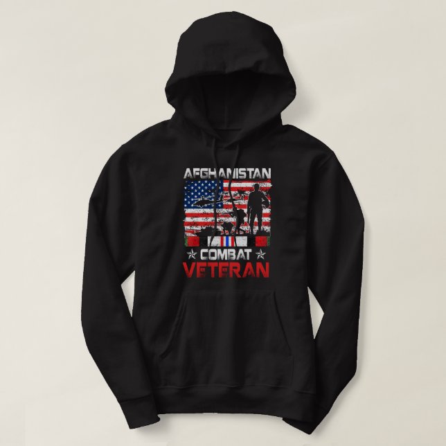 Afghanistan Combat Veteran US Veteran Military Hoodie (Design Front)