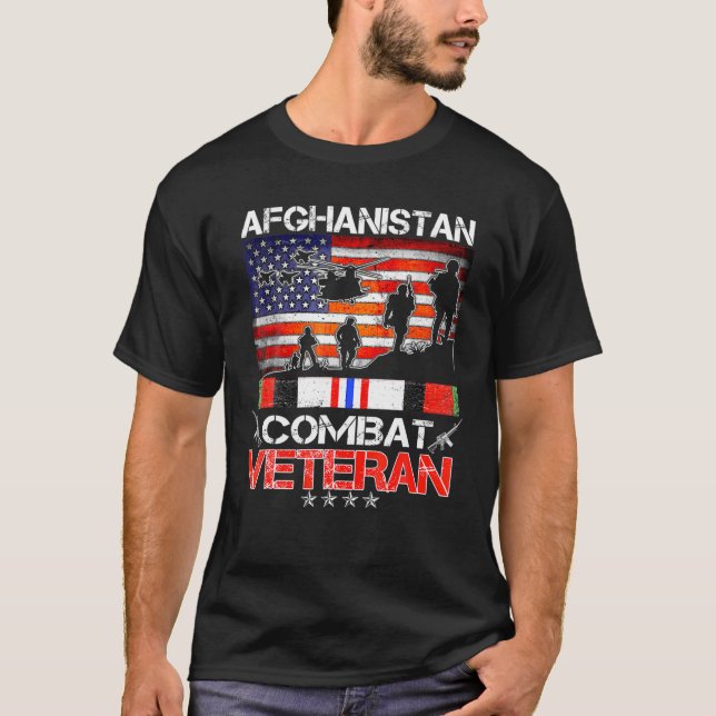 Afghanistan Combat Veteran US Veteran Military T-Shirt (Front)
