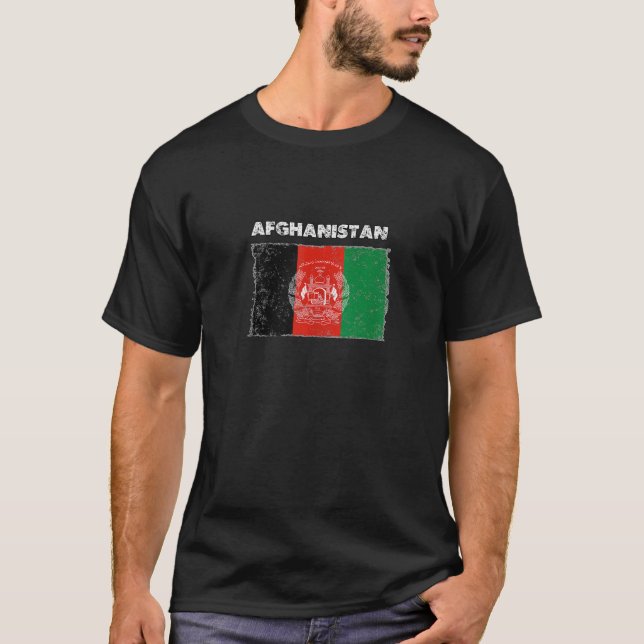 Afghanistan Country Flag With Grunge Distressed St T-Shirt (Front)