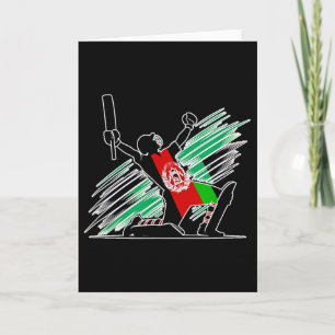 Afghanistan Cricket Team Spirit Silhouette Celebra Card