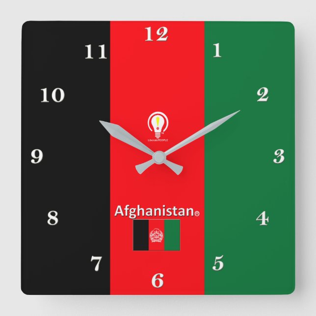 Afghanistan Designer Wall Clock (Front)