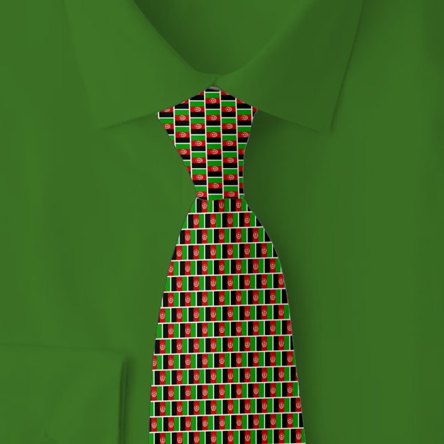 Afghanistan Flag Brick Pattern Tie (Creator Uploaded)