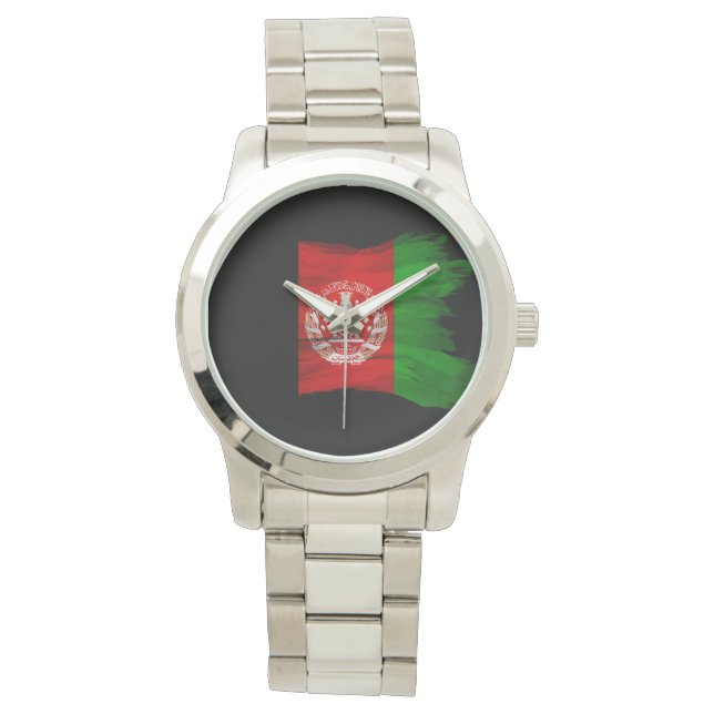 Afghanistan flag brush stroke, national flag watch (Front)