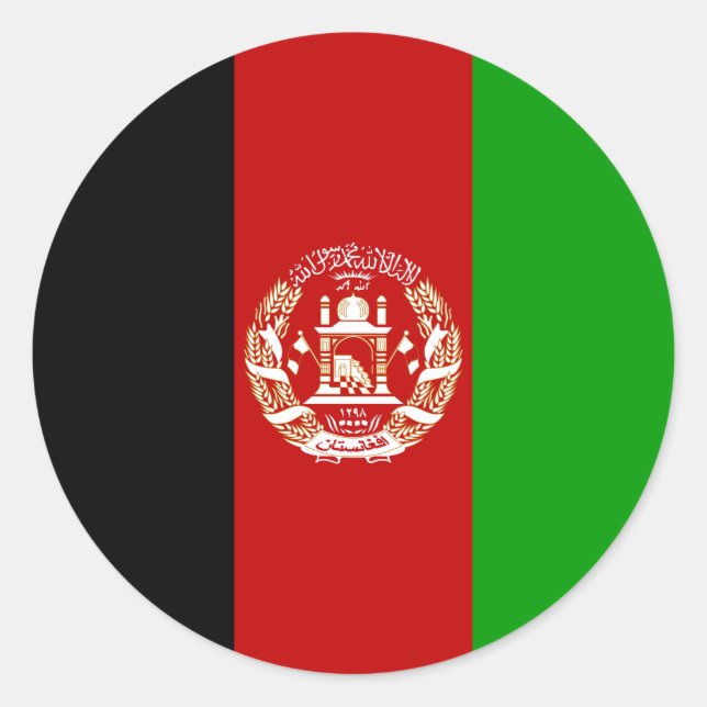 Afghanistan Flag Classic Round Sticker (Front)