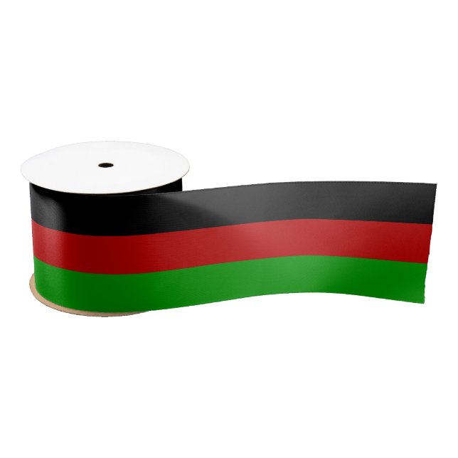 Afghanistan flag colours ribbon, Afghanistan Satin Ribbon (Spool)