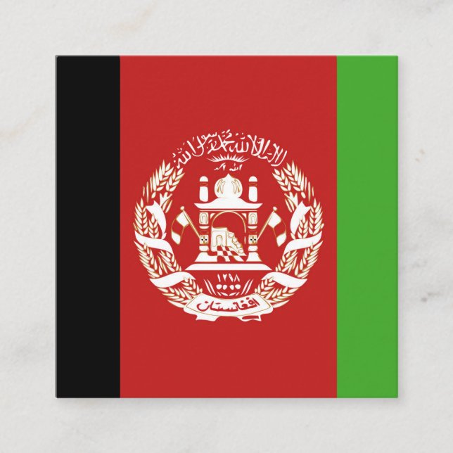 Afghanistan Flag Emblem Square Business Card (Front)
