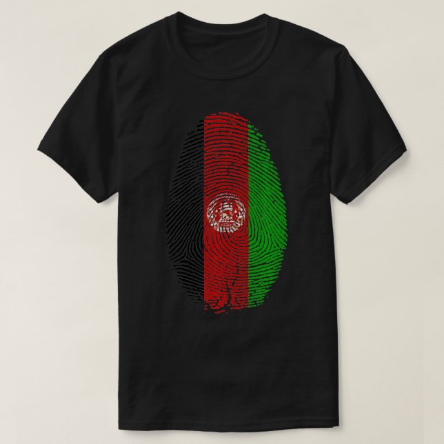 Afghanistan Flag Fingerprint It is in my DNA Gift  T-Shirt (Design Front)