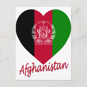 Afghanistan Flag Heart Postcard