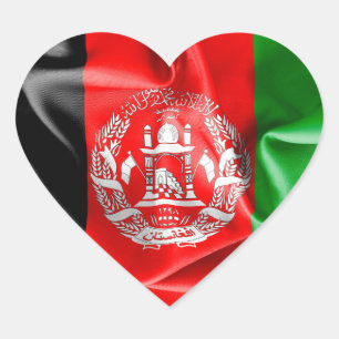 Afghanistan Flag Heart Sticker