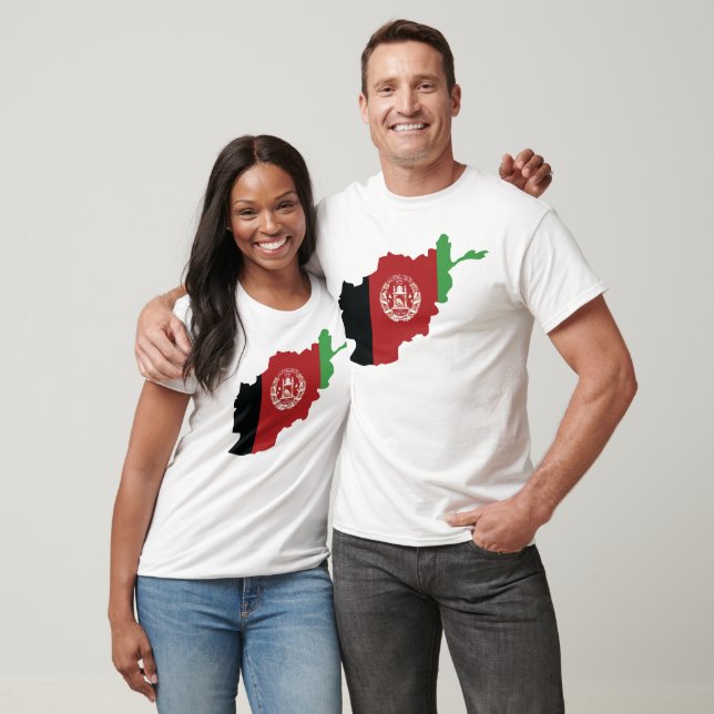 Afghanistan Flag In Country Map T-Shirt (Unisex)