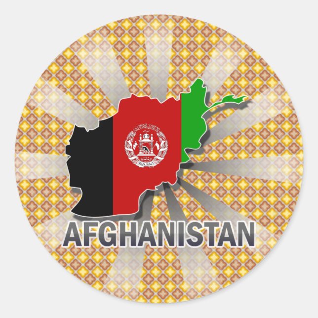 Afghanistan Flag Map 2.0 Classic Round Sticker (Front)