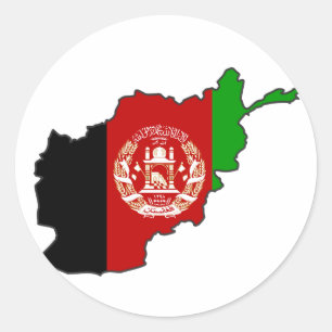 Afghanistan Flag Map Classic Round Sticker