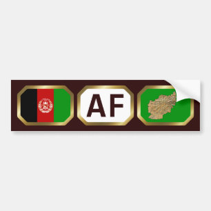 Afghanistan Flag Map Code Bumper Sticker