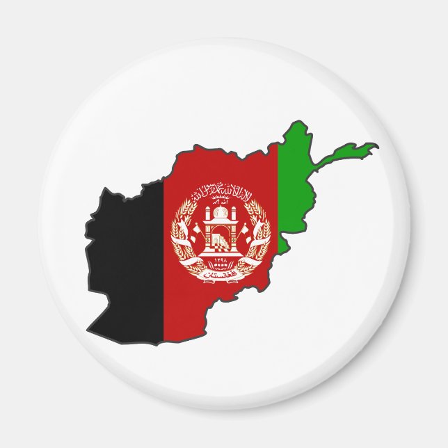 Afghanistan Flag Map Magnet (Front)