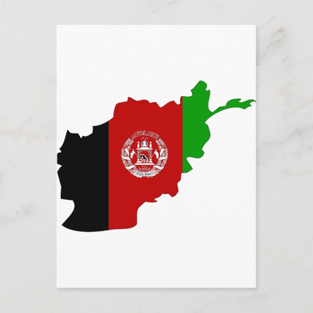 Afghanistan flag map postcard (Front)