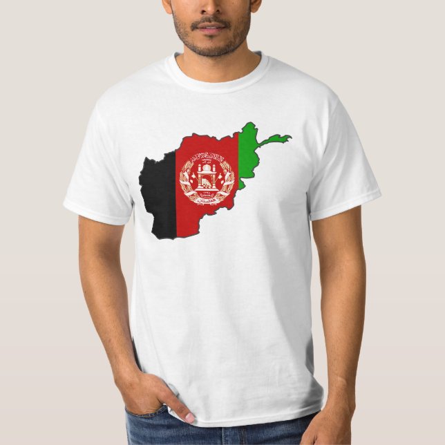 Afghanistan Flag Map T-Shirt (Front)