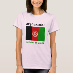 Afghanistan Flag + Map + Text T-Shirt
