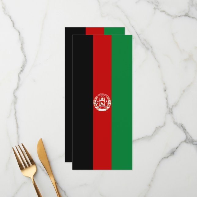 Afghanistan flag menu (Front/Back In Situ)