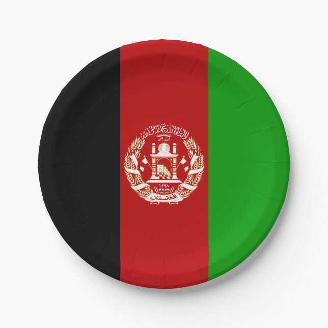 Afghanistan Flag Paper Plate (Front)