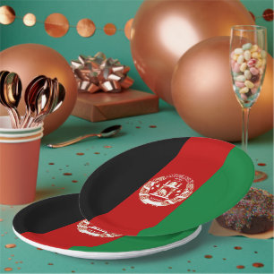 Afghanistan flag paper plate