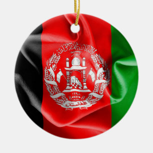 Afghanistan Flag Round Ceramic Ornament