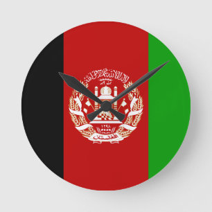 Afghanistan Flag Round Clock