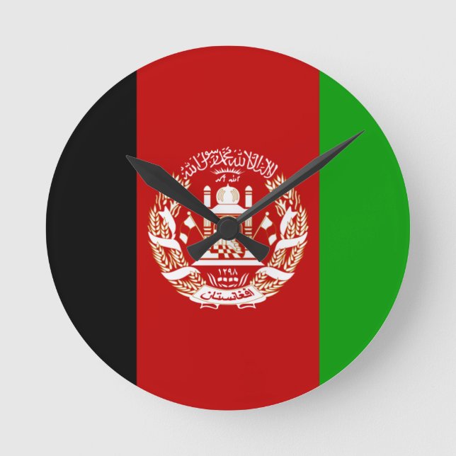 Afghanistan Flag Round Clock (Front)