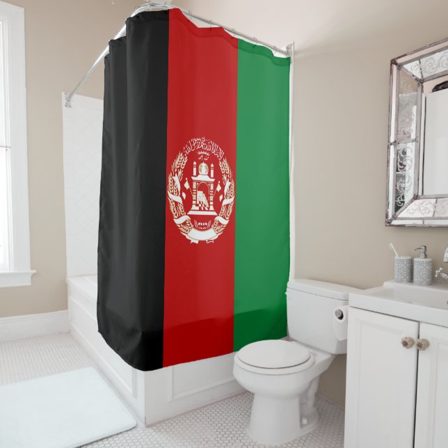 Afghanistan flag shower curtain (In Situ)
