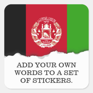 Afghanistan Flag Square Sticker