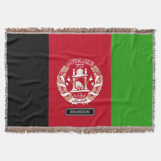 Afghanistan Flag Throw Blanket (Front)