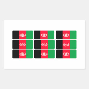 Afghanistan Flag x 9  Rectangular Sticker