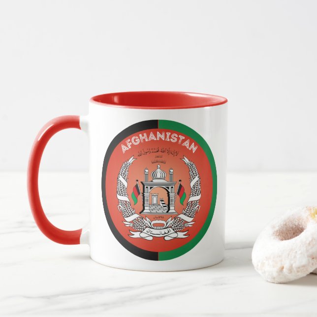 Afghanistan Heritage Emblem Mug (With Donut)