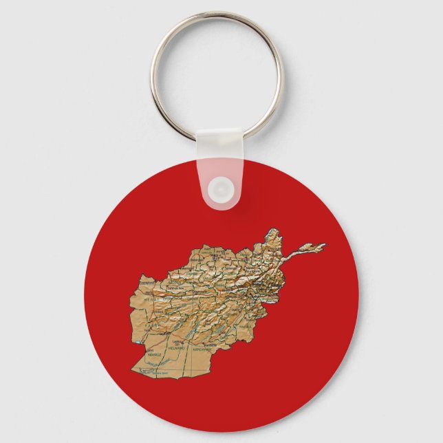 Afghanistan Map Keychain (Front)